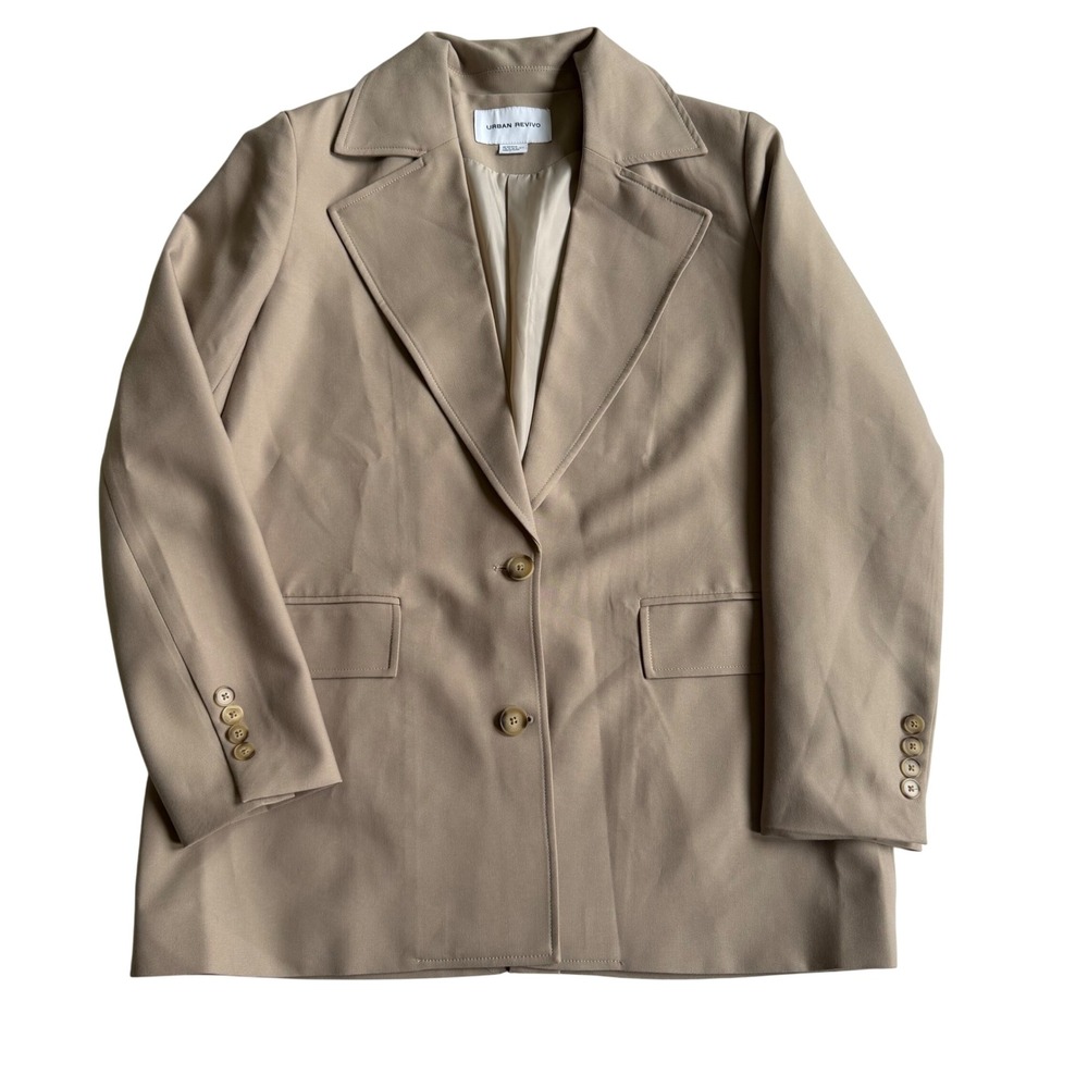 Urban Revivo Khaki Tan Tailored Single Breasted Blazer Jacket US size 2 EUC